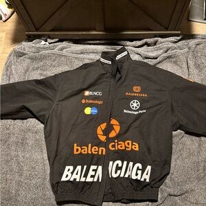 Balenciaga Black Jacket with Orange Highlights